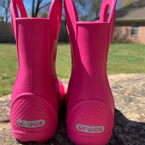 Crocs Handle It Kids Pink Rain Boots size 8 8C - Picture 3 of 10